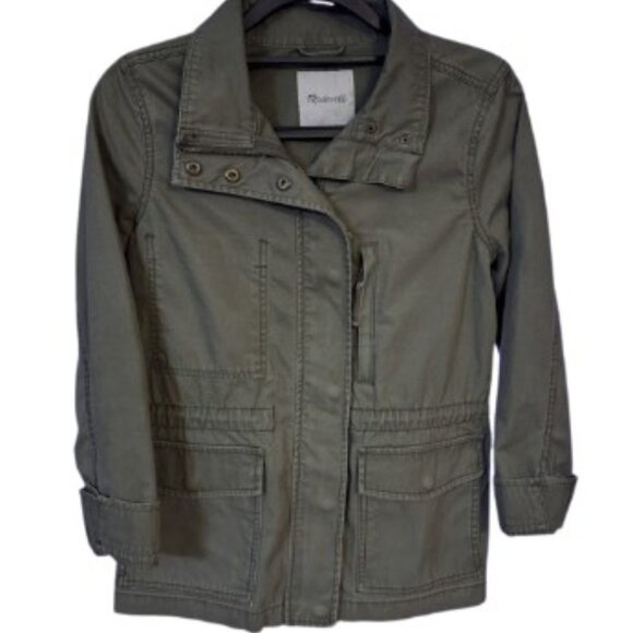 Madewell Women's Jacket Utility Military Fleet Jacket Army Green, Small - Picture 2 of 7